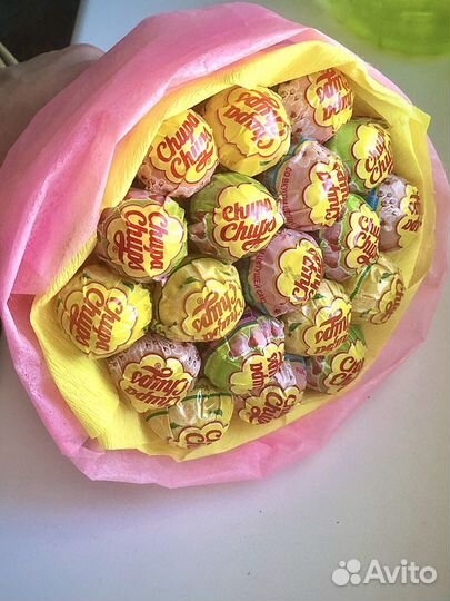 Букеты из чупа-чупсов, kinder, конфет, мармелада