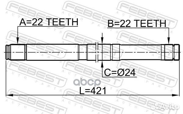 Вал привода 0212-B10mtlh Febest