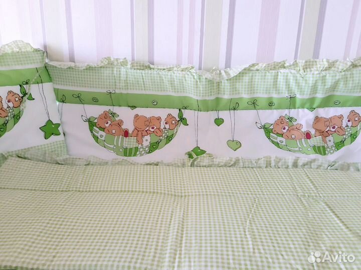 Бортики в детскую кровать новые 100 х/б