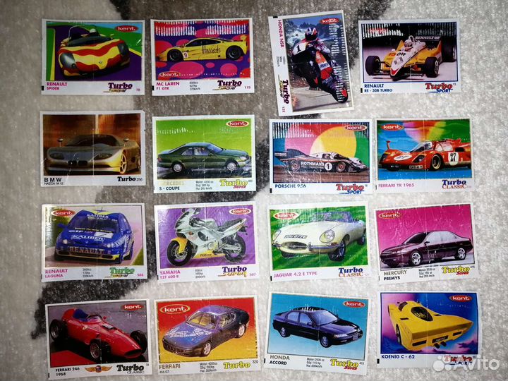 Вкладыши от жвачки turbo турбо