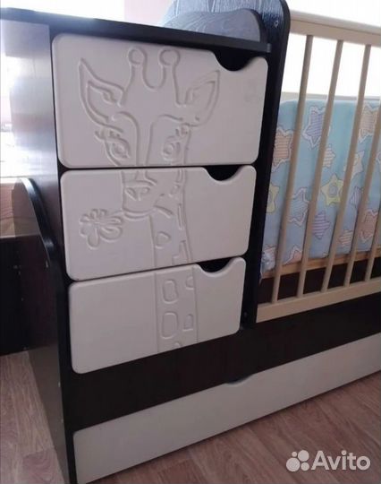 Кроватка маятник, матрас и бортики