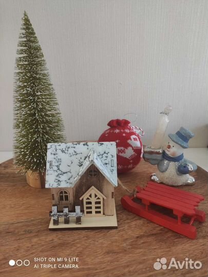 Домик с подсветкой новогодний декор