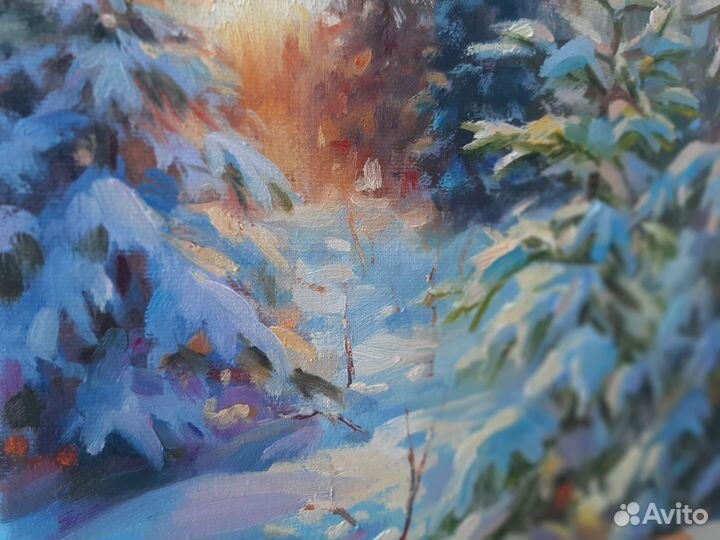 Картина маслом Зимний пейзаж