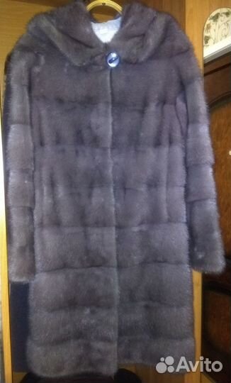 Шуба норковая с капюшоном 42 44 бу