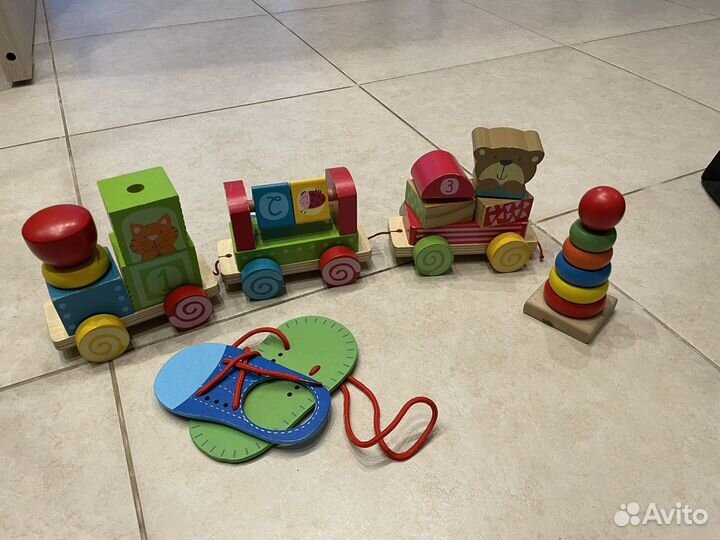 Деревянный конструктор ELC +пирамидка