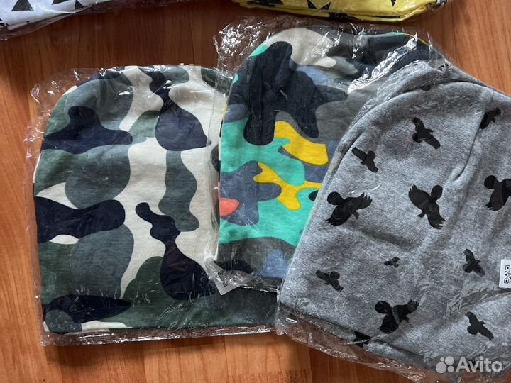 Шапка со снудом хлопок для мальчиков и девочек