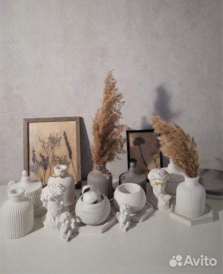 Гипсовые фигуры.Шкатулки.Подсвечники.Бюст Давида