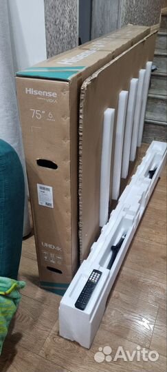 Телевизор hisense 75A6K, разбита матрица