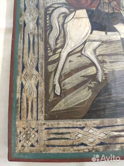 Старинная икона Георгий Победоносец