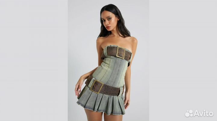 Мини платье Jaded London Chelsea Denim Kilt