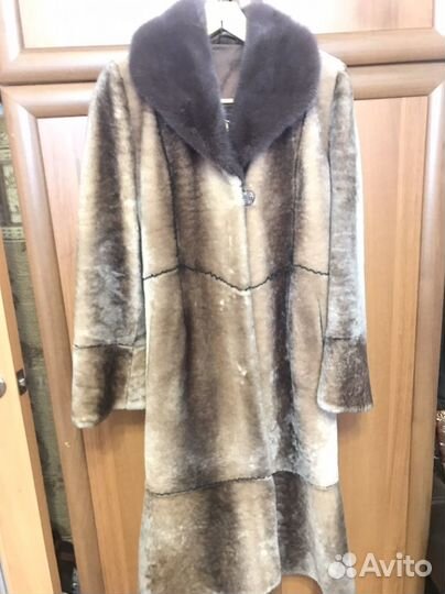 Шуба из овечьей шерсти 42