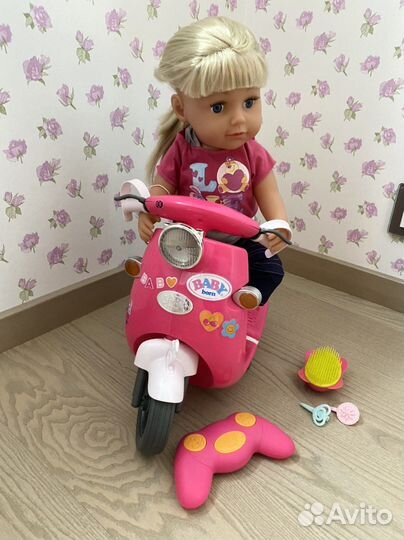 Кукла baby born Сестричка с мопедом на р-у