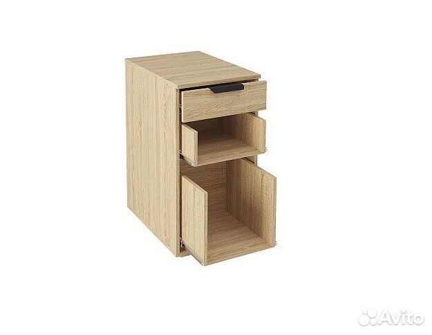 Тумба с тремя ящиками 400, сонома/белый