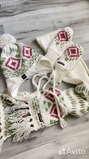 Шапка, шарф, варежки комплект