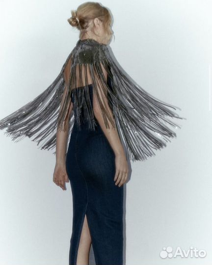 Короткая накидка с пайетками zara