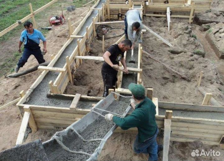 Фундамент под ключ / фундаментные работы / строите