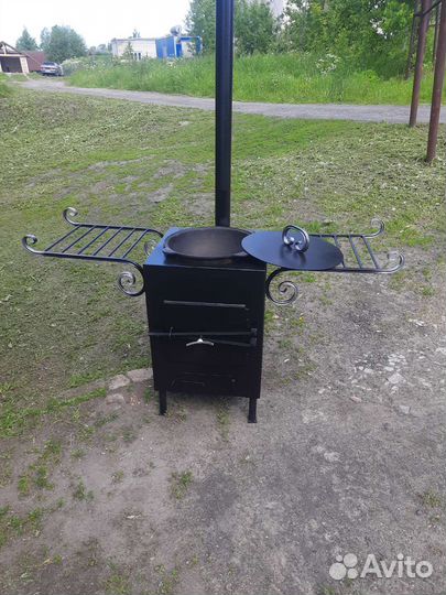 Печь под казан с трубой