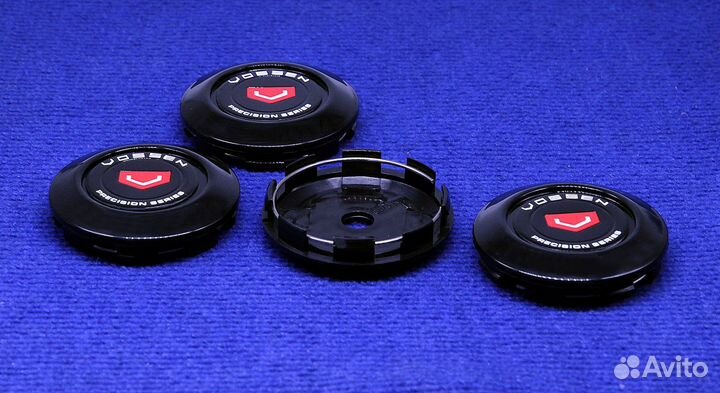 Комплект колпачков литого диска Vossen чер Ц/В