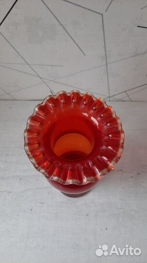 Ваза красное стекло СССР