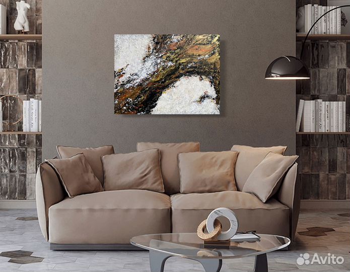 Картина маслом в гостиную над диваном абстракция