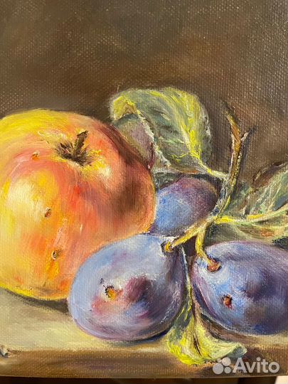 Картина маслом натюрм.20*30 см,в старинной технике