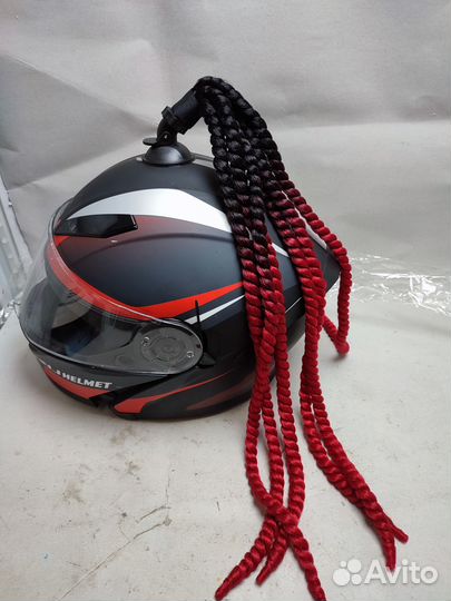 Красные косы на шлем новые