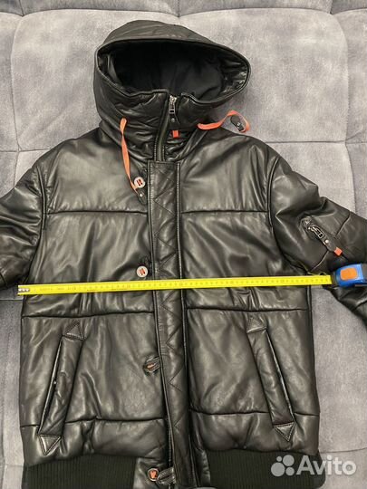Куртка кожаная мужская зимняя пуховик