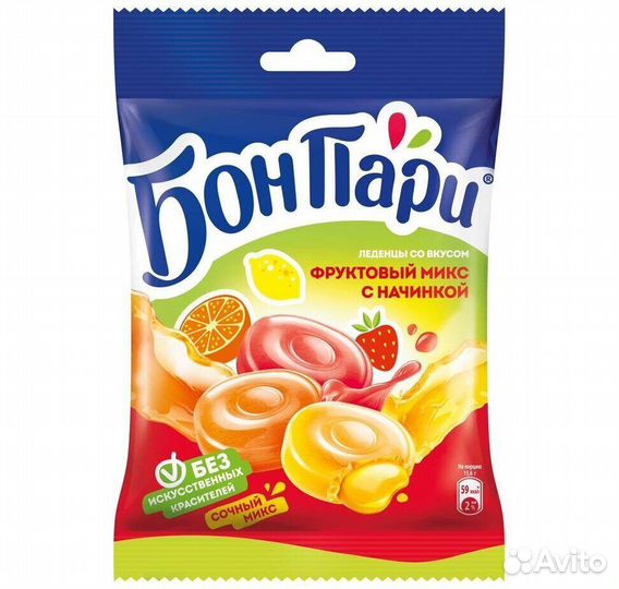 Леденцы бонпари Ассорти 75 г (опт)