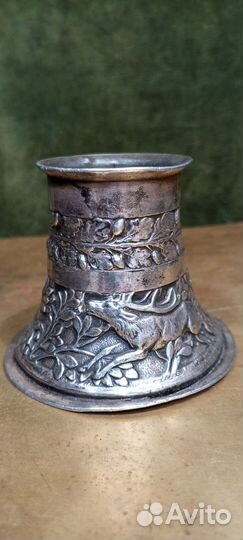 Старинный резной подсвечник серебрение,Германия19в
