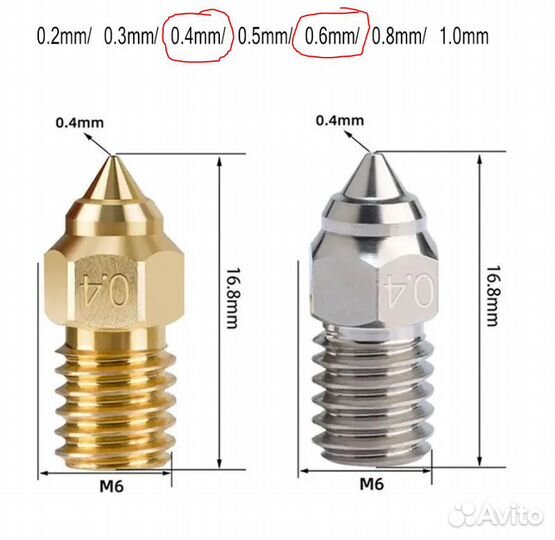 Сопло для 3D принтера Ender 3 V3 SE /Ender 5 S1/ 7