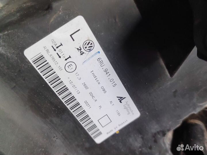 Фара передняя левая Volkswagen Polo 5