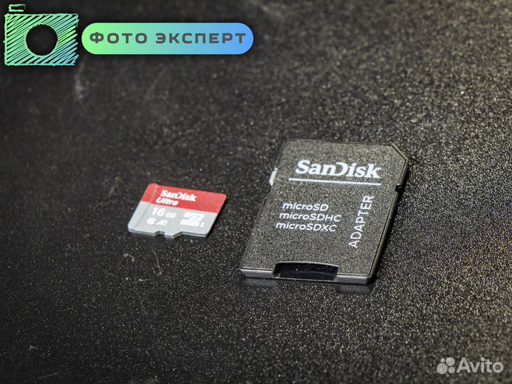 SanDisk Ultra 16 GB microSD + адаптер SD