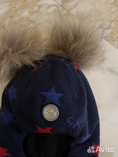 Stella mccartney 54 шапка зима с мехом натурал