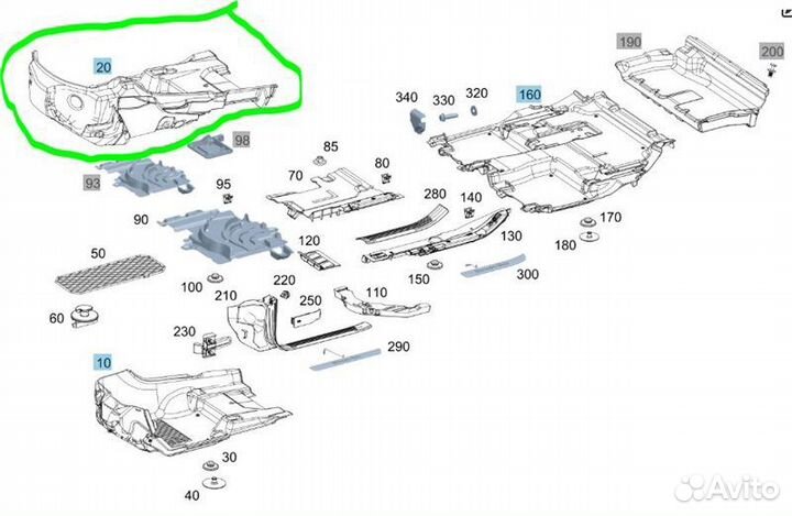 Напольное покрытие переднее правое Mercedes-Benz