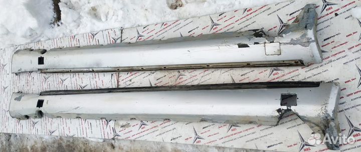 Порог W124 Mercedes серебро