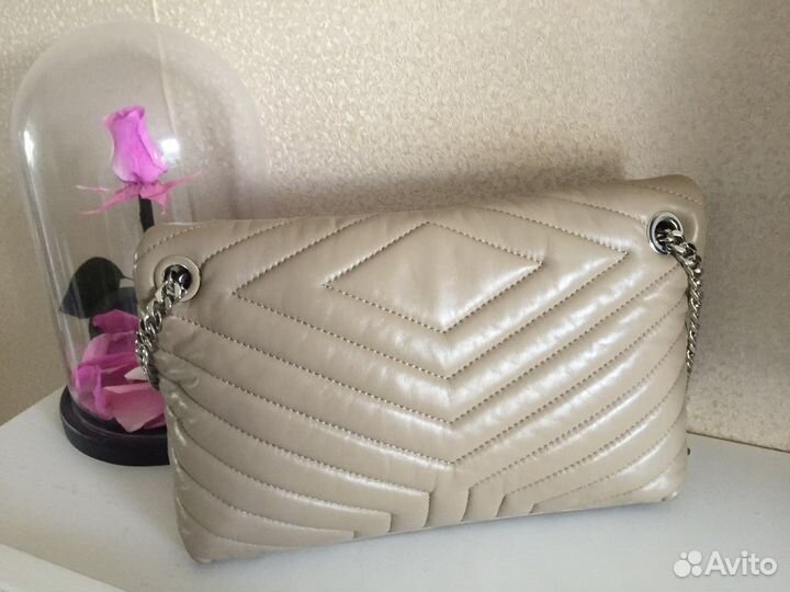 Сумка натуральная кожа бежевая