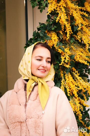 Косынка платок натуральный шелк ручная работа