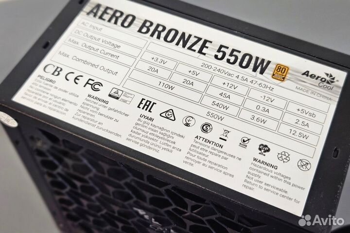 Блок питания AeroCool aero bronze 550W