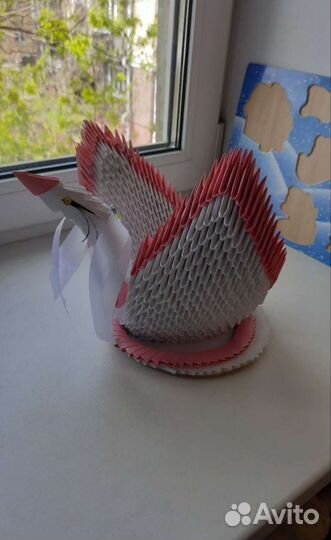 Лебедь оригами