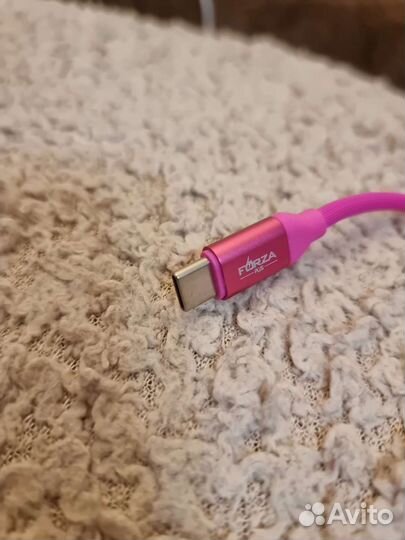 Forza кабель для зарядки, Type C, розовый, 1м, 2А