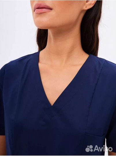 Медицинский костюм женский 48 50 с брюками синий