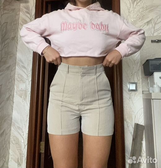 Шорты 38 с завышенной талией с высокой талией м л