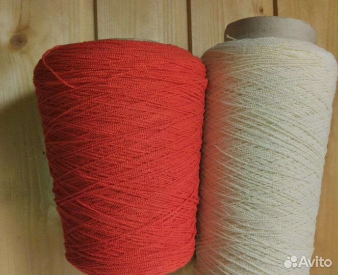 Пряжа итальянская бобинная хлопок шнурок