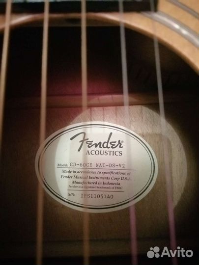 Акустическая гитара fender cd 60 ce