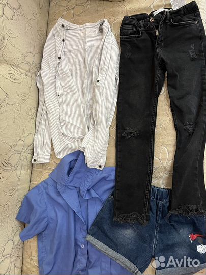 Вещи на мальчика рубашка,джинсы zara 128р