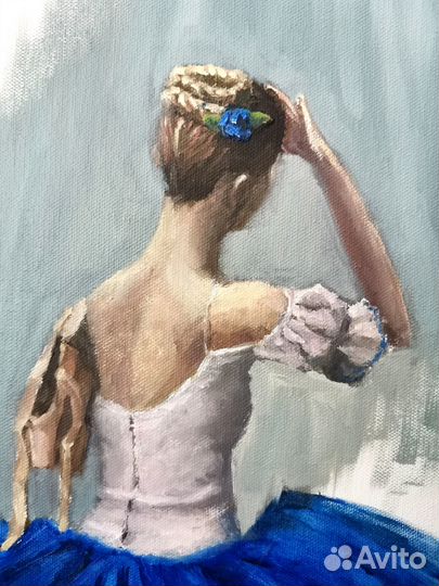 Картина маслом. Балерина в синем
