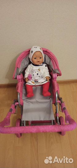 Игрушечная коляска и кукла бейби бон