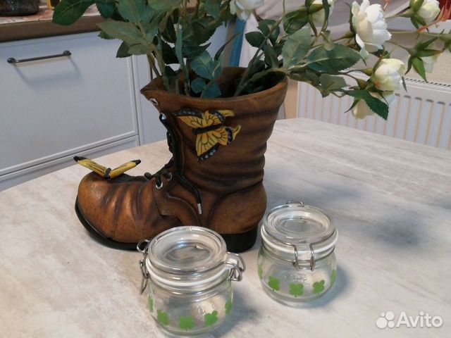 Кашпо - Ботинок - декор