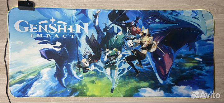 Компьютерный коврик игровой с подсветкой 80х30