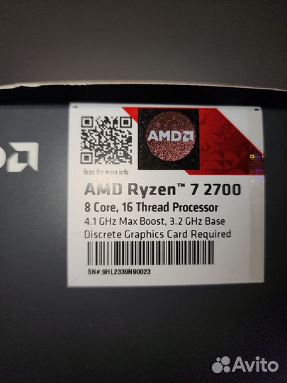 Процессор ryzen 7 2700 BOX с кулером
